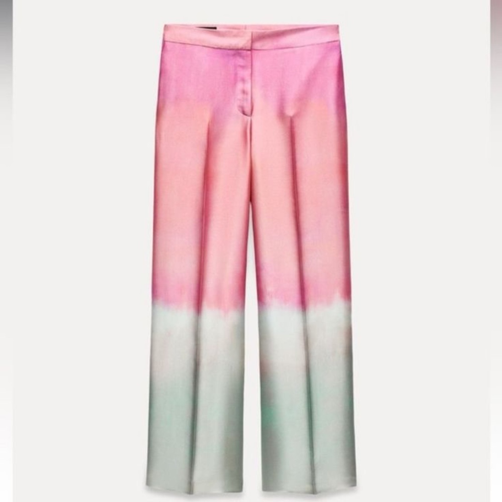 Zara Tie Dye Print Wide Leg Pants